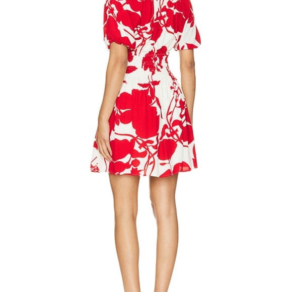 FAITHFULL THE BRAND x REVOLVE Salone Mini Dress in Red Floral - Picture 3 of 7